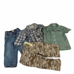 Boys Jeans Pants and Plaid Shirts Lot of 4